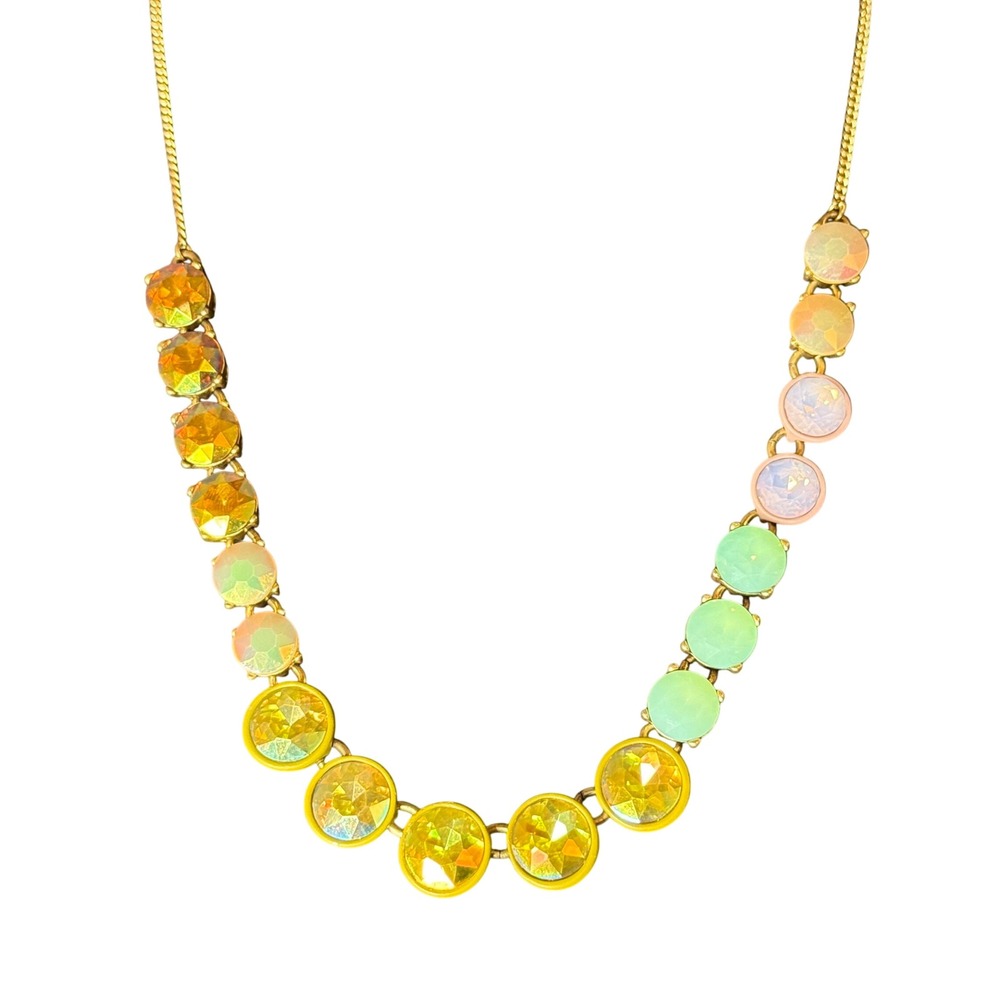 Vintage J Crew Multi Color Crystal Statement Necklace